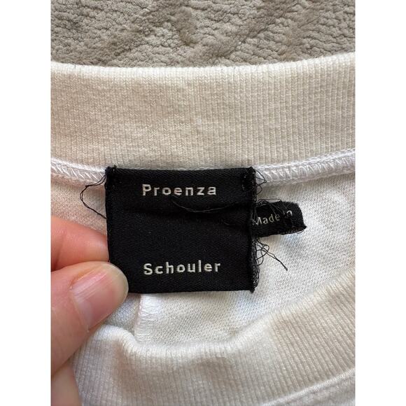 Proenza Schouler White Thick Cotton T-Shirt Women’s Small - Picture 5 of 8